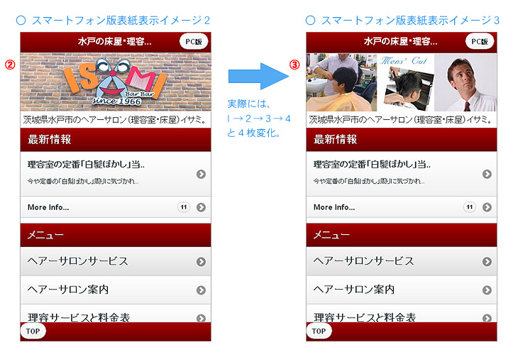 スマートフォン版表紙表示イメージ2、3