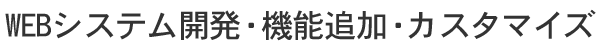 WEBシステム開発・機能追加・カスタマイズ